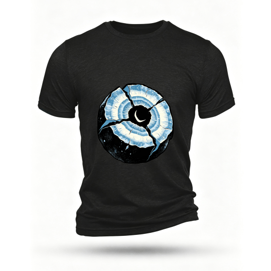 Black T-shirt, front print