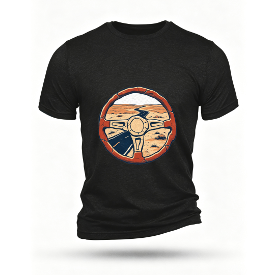 Black T-shirt, front print