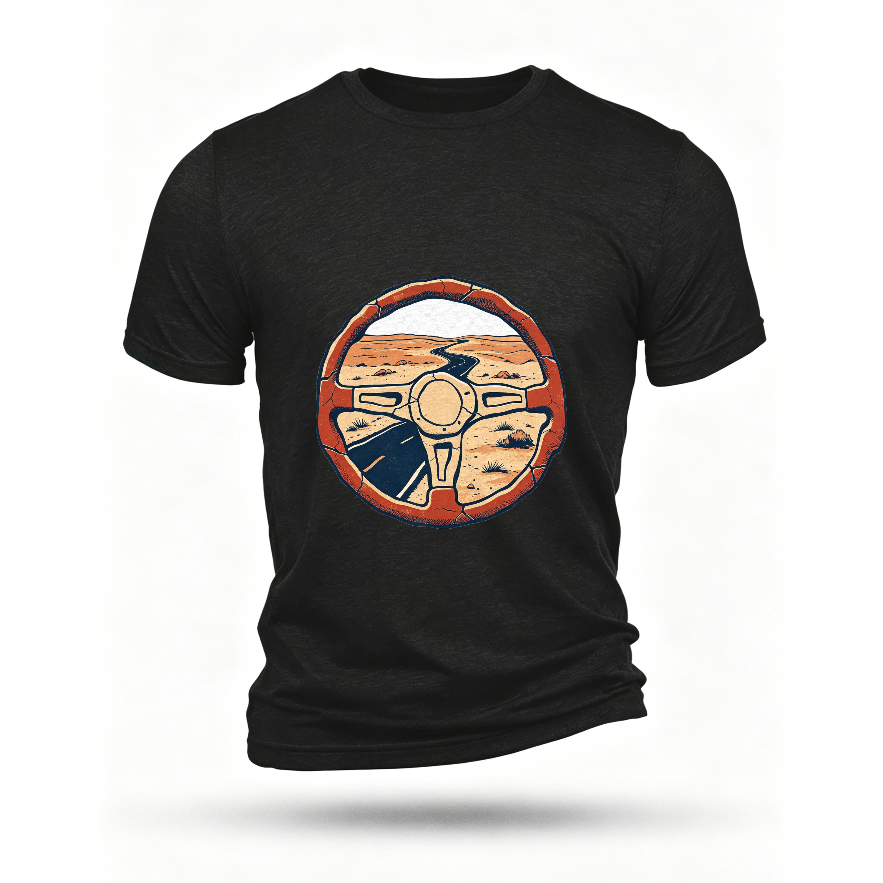 Black T-shirt, front print