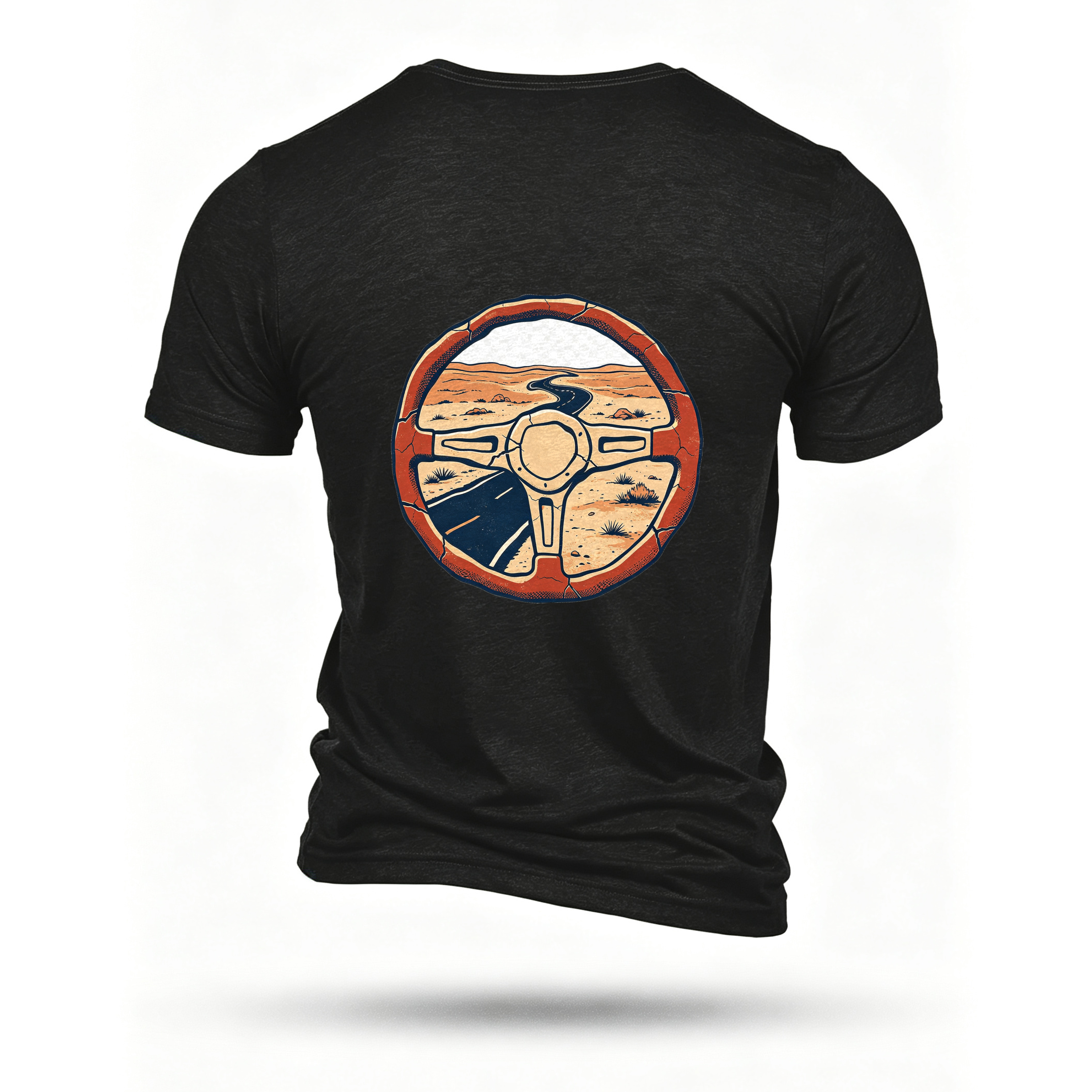 Black T-shirt, back print