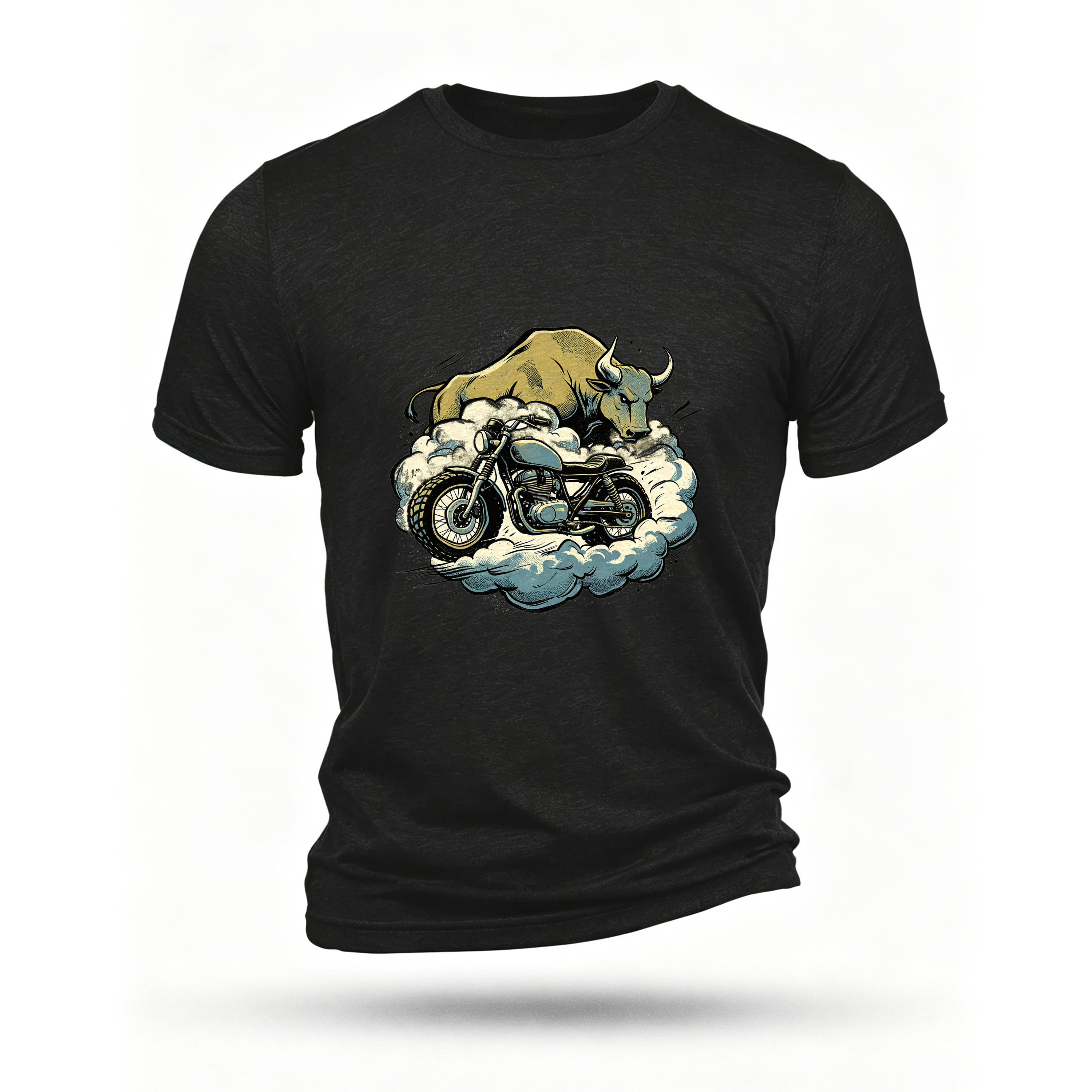 Black T-shirt, front print