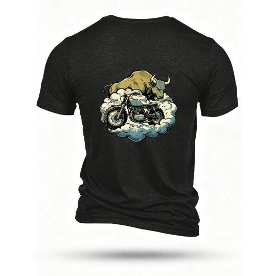 Black T-shirt, back print