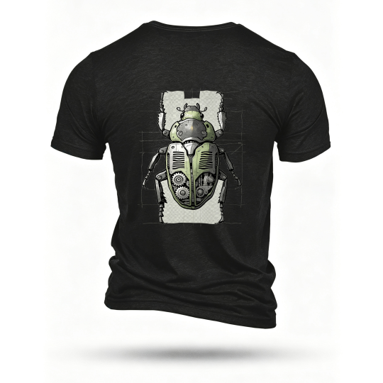 Black T-shirt, back print