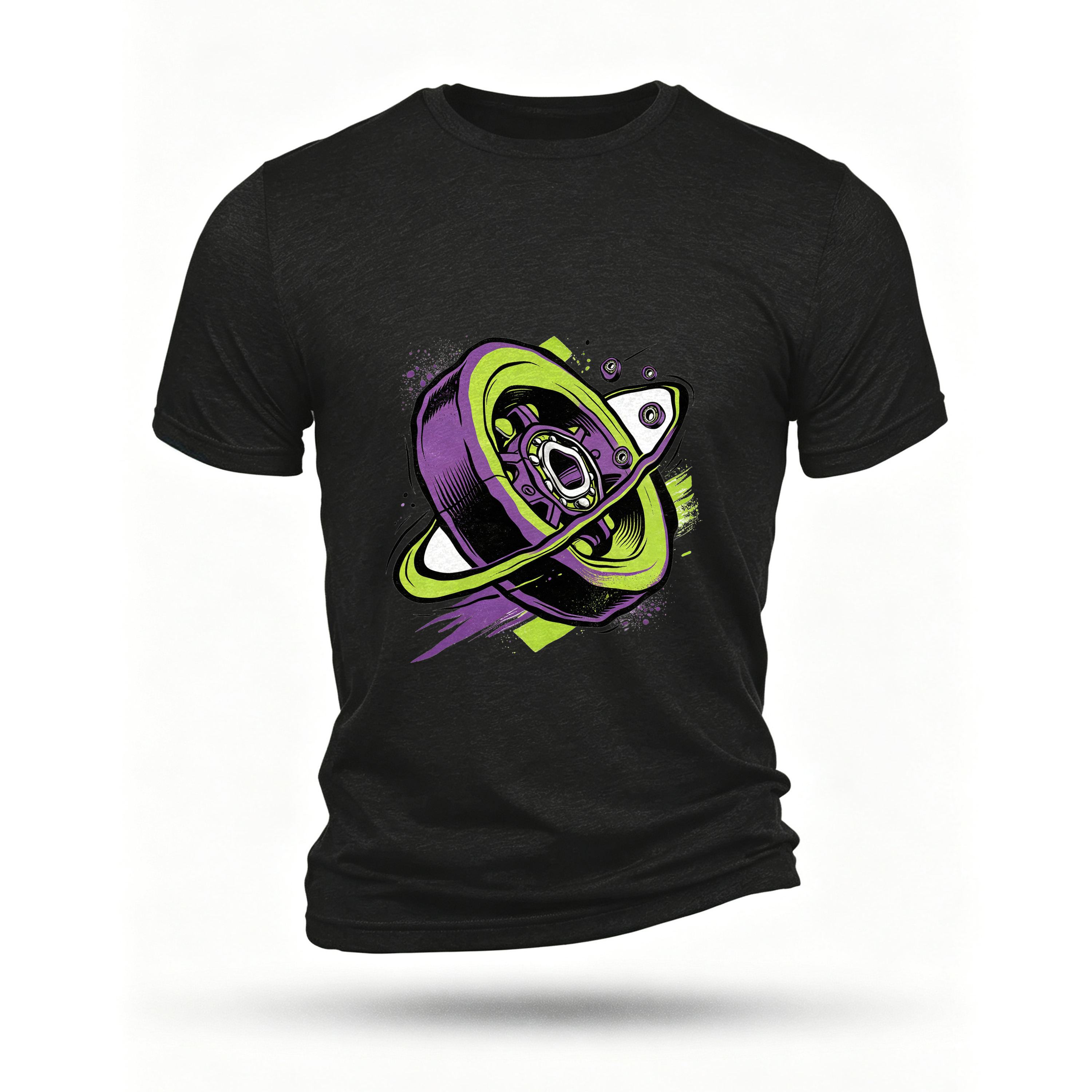 Black T-shirt, front print