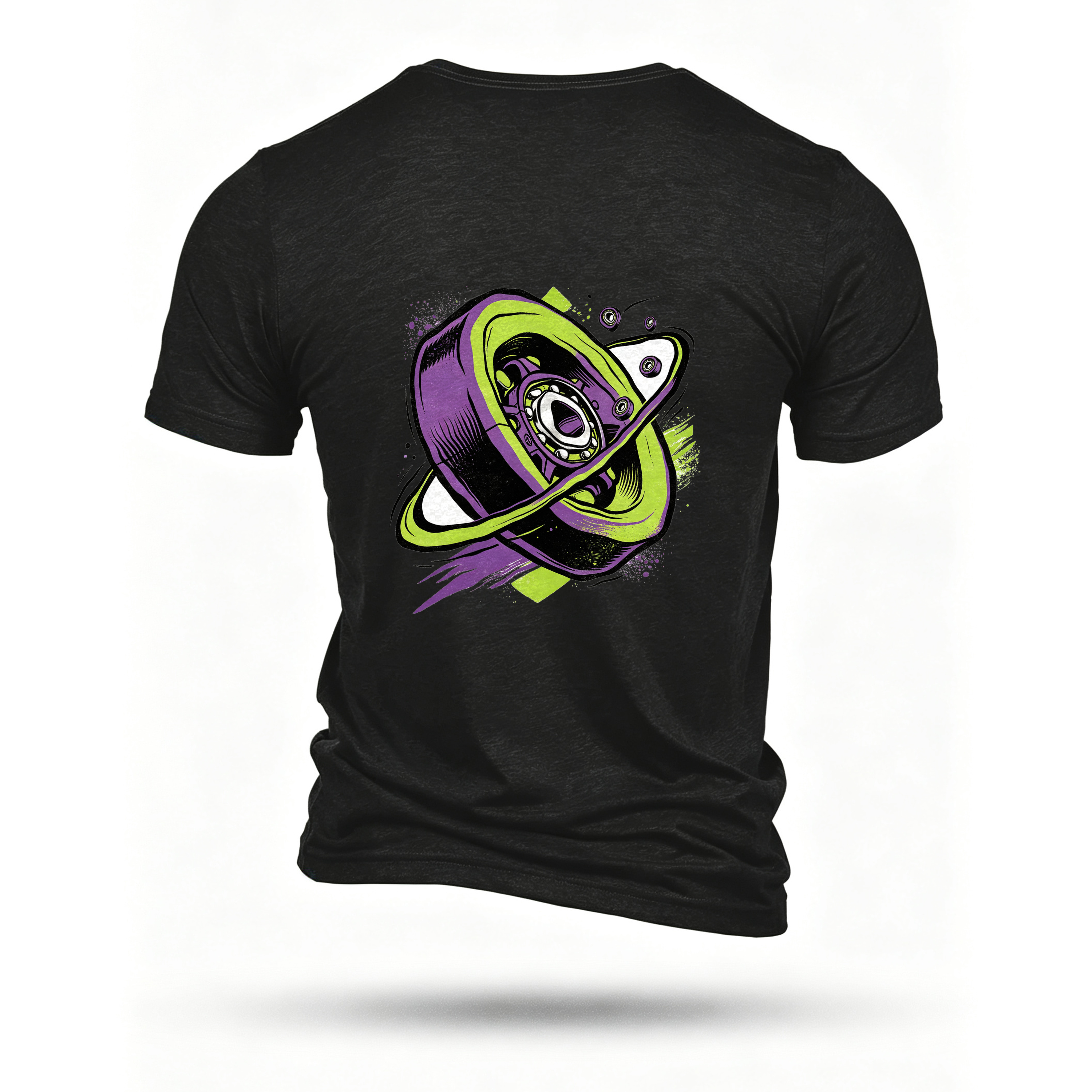Black T-shirt, back print