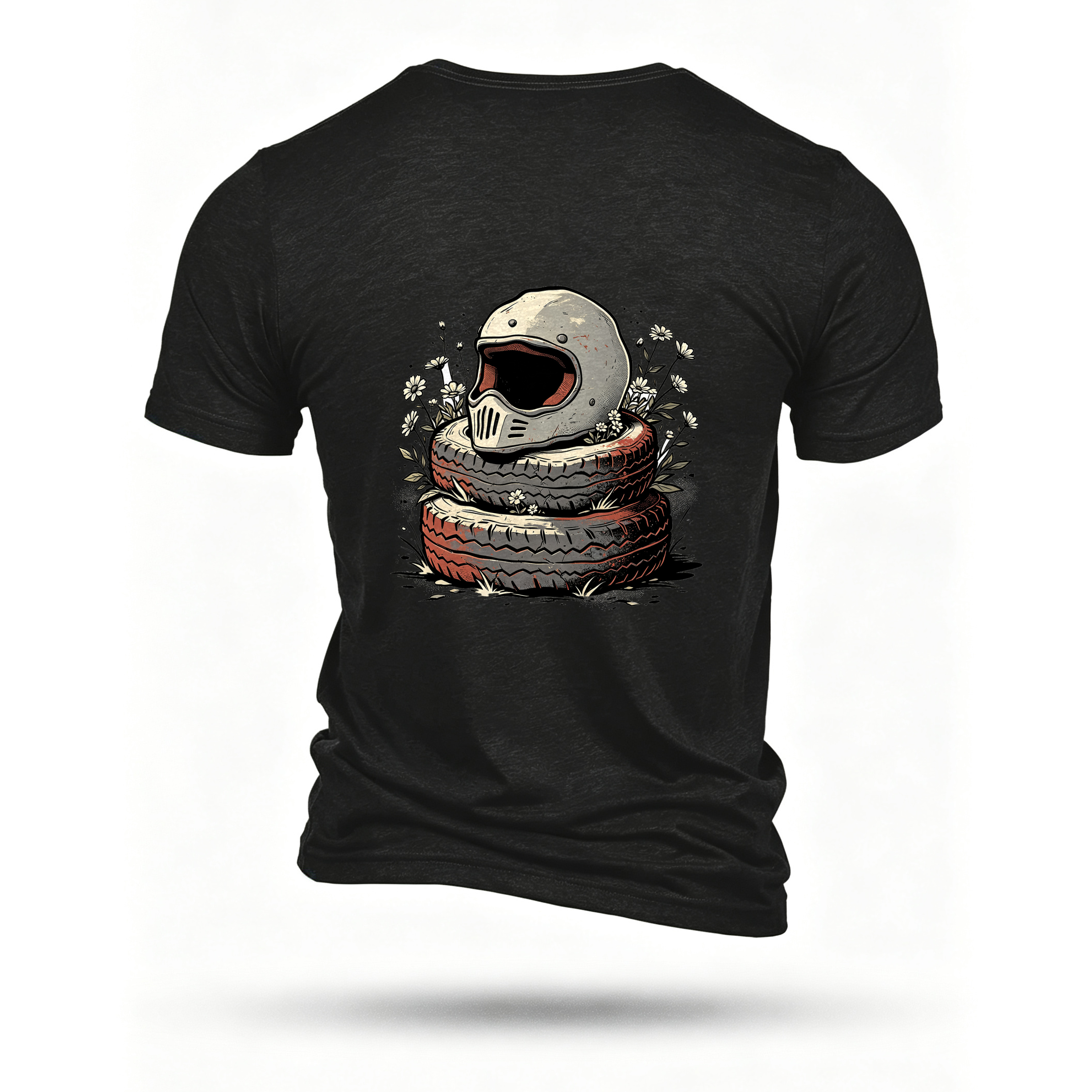 Black T-shirt, back print