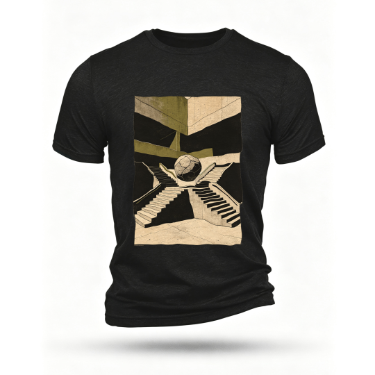 Black T-shirt, front print