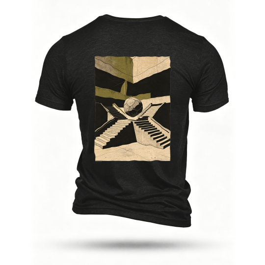 Black T-shirt, back print