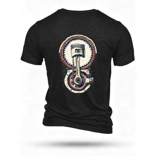 Black T-shirt, back print