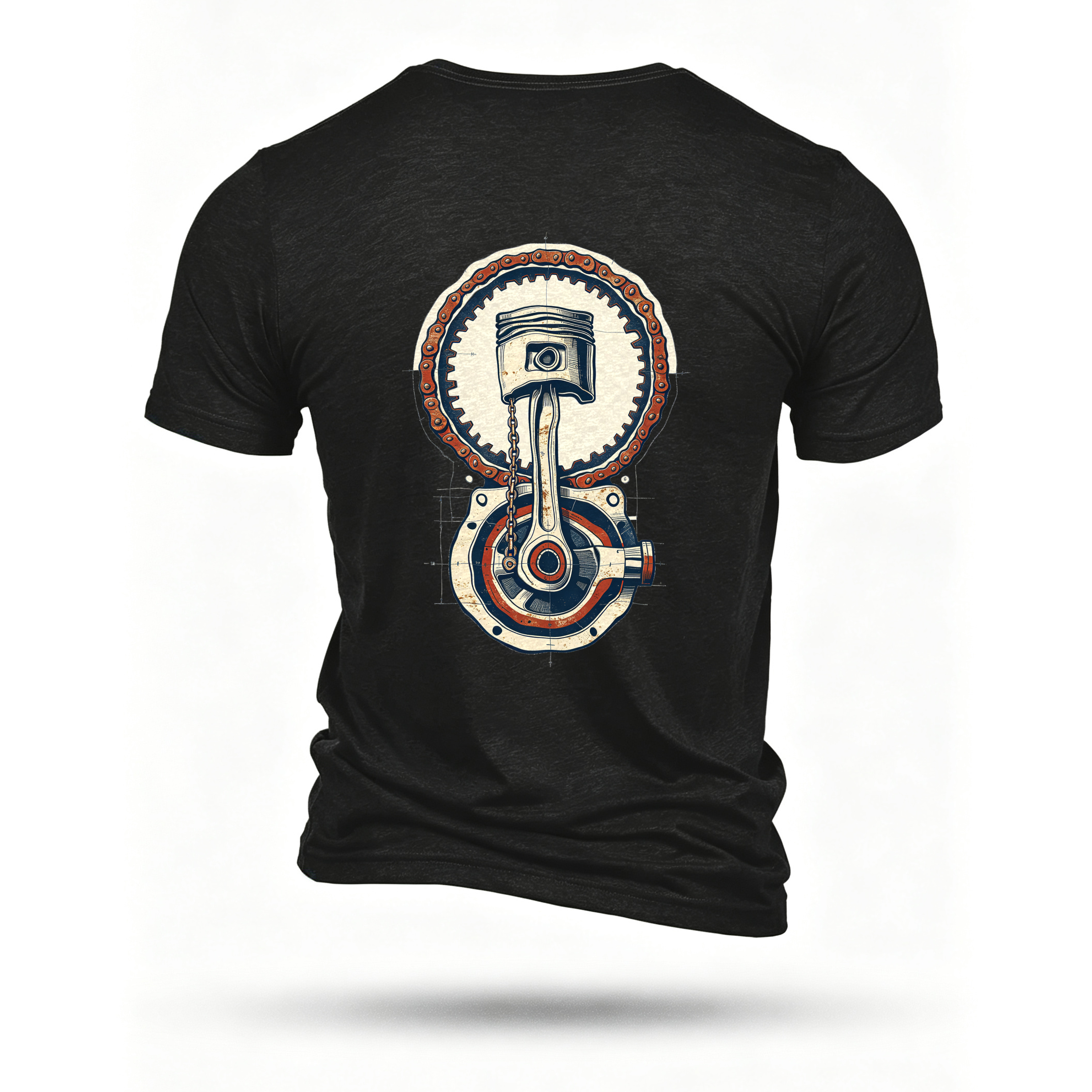 Black T-shirt, back print