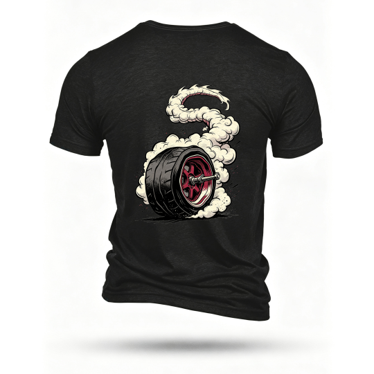 Black T-shirt, back print