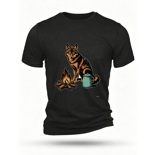Black T-shirt, front print