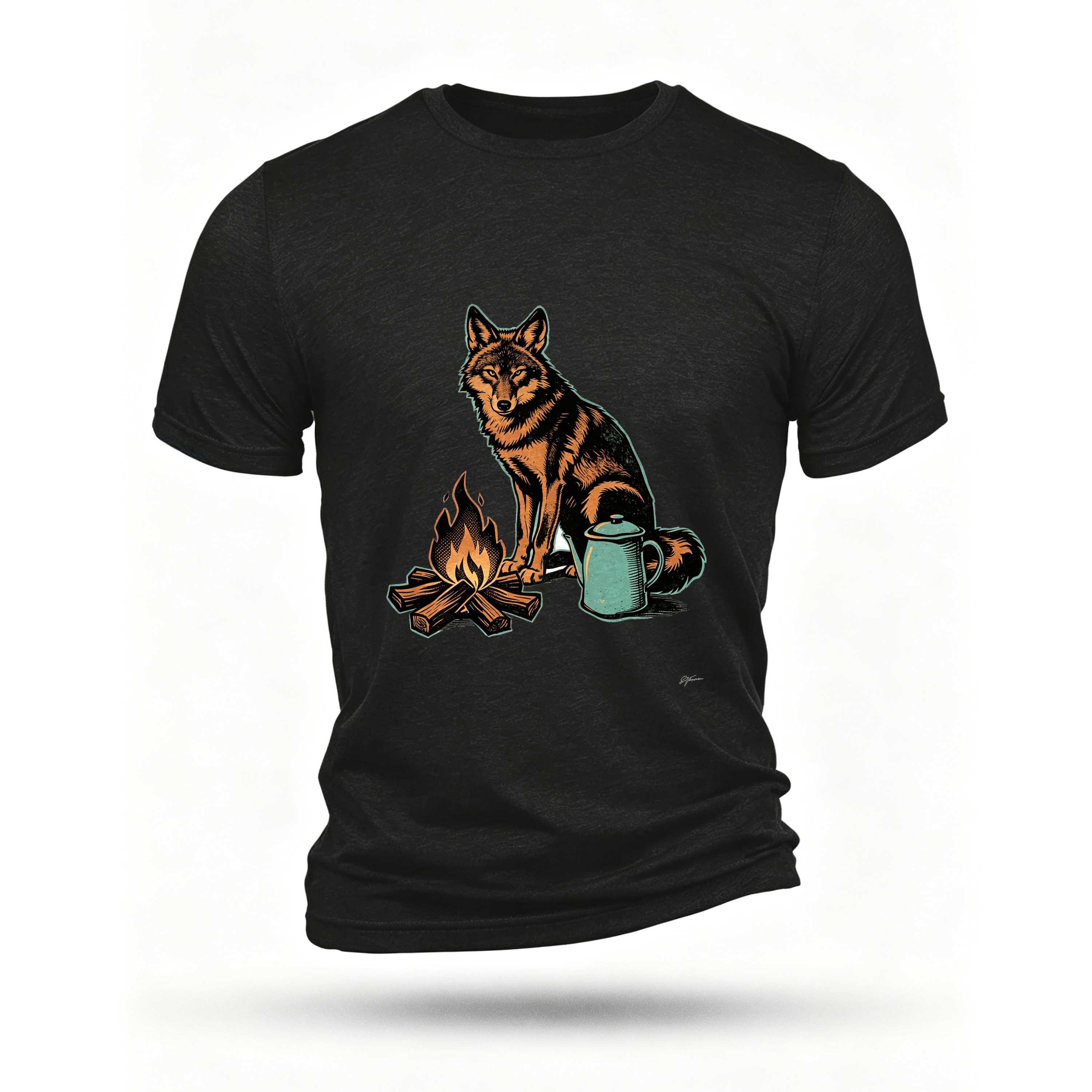 Black T-shirt, front print