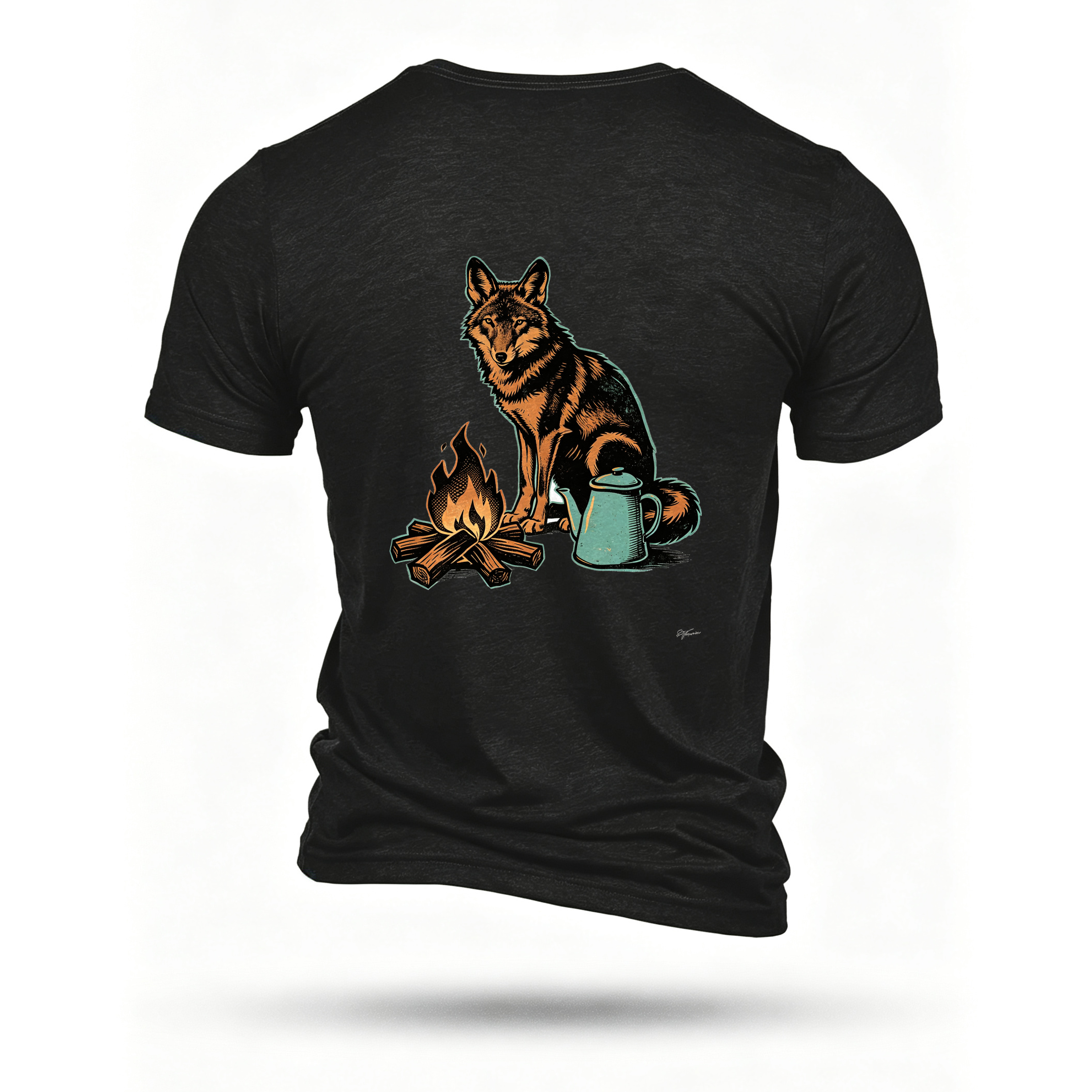 Black T-shirt, back print