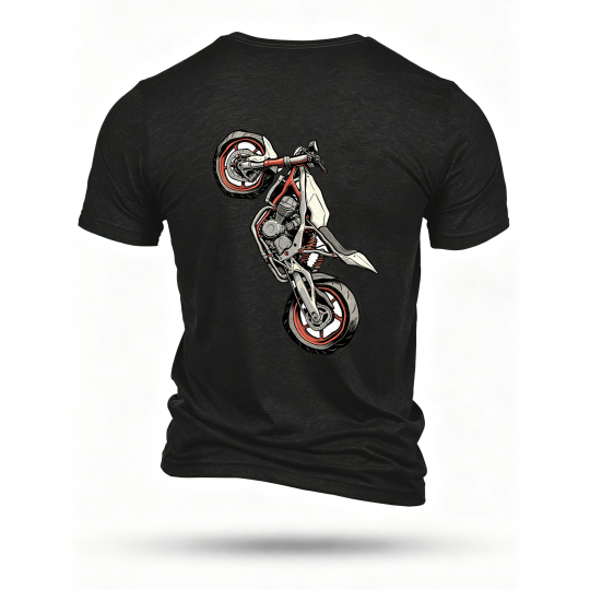Black T-shirt, back print