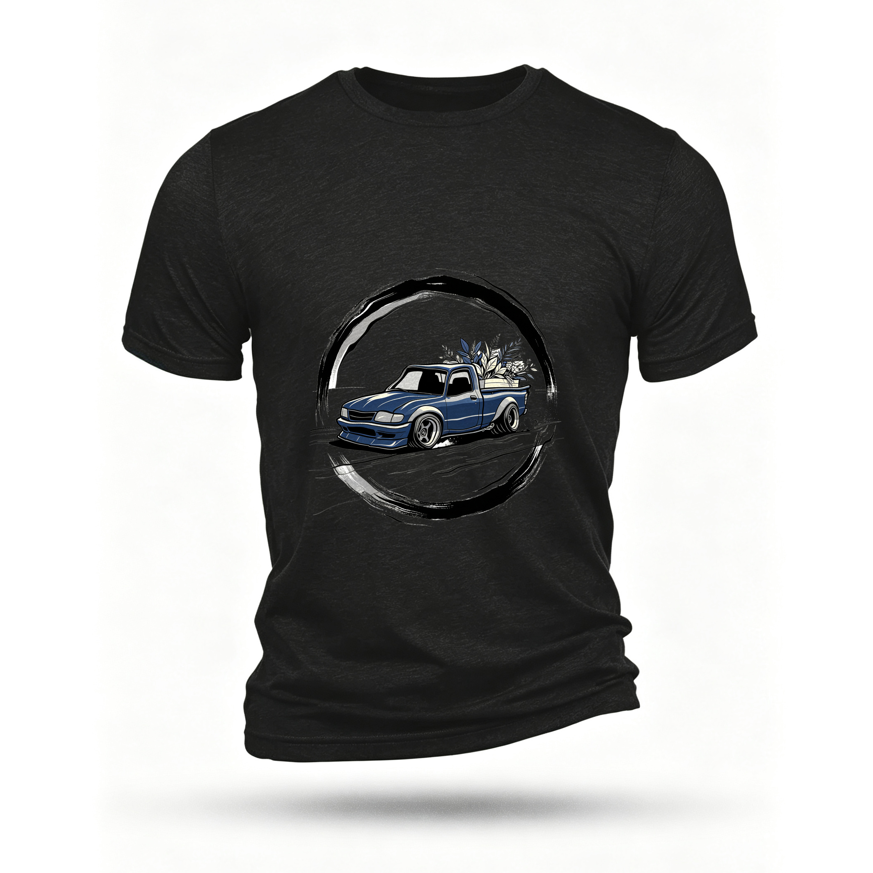 Black T-shirt, front print
