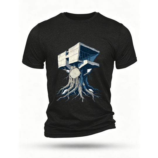 Black T-shirt, front print
