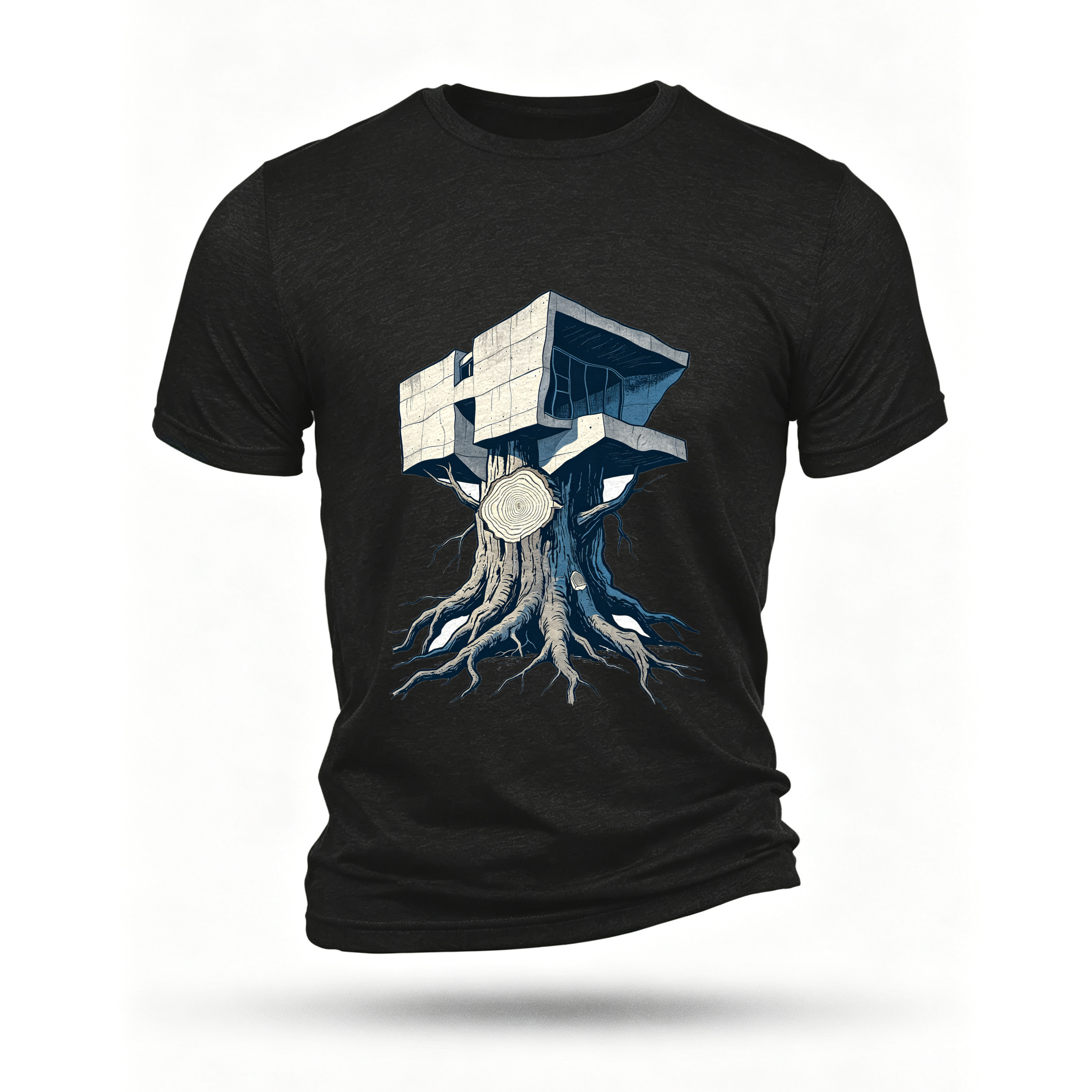 Black T-shirt, front print
