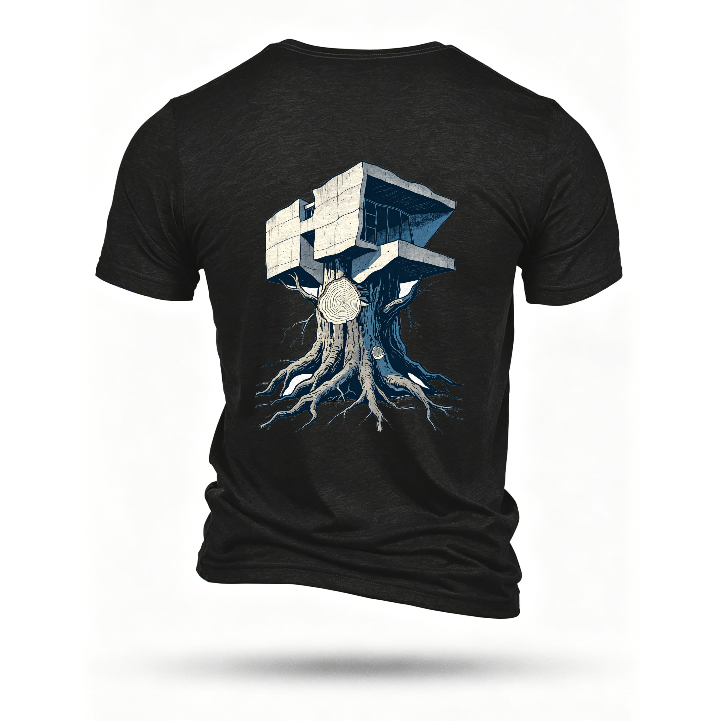 Black T-shirt, back print