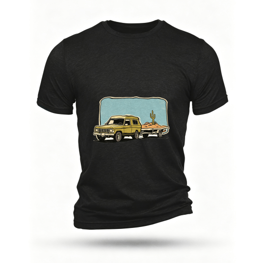 Black T-shirt, front print