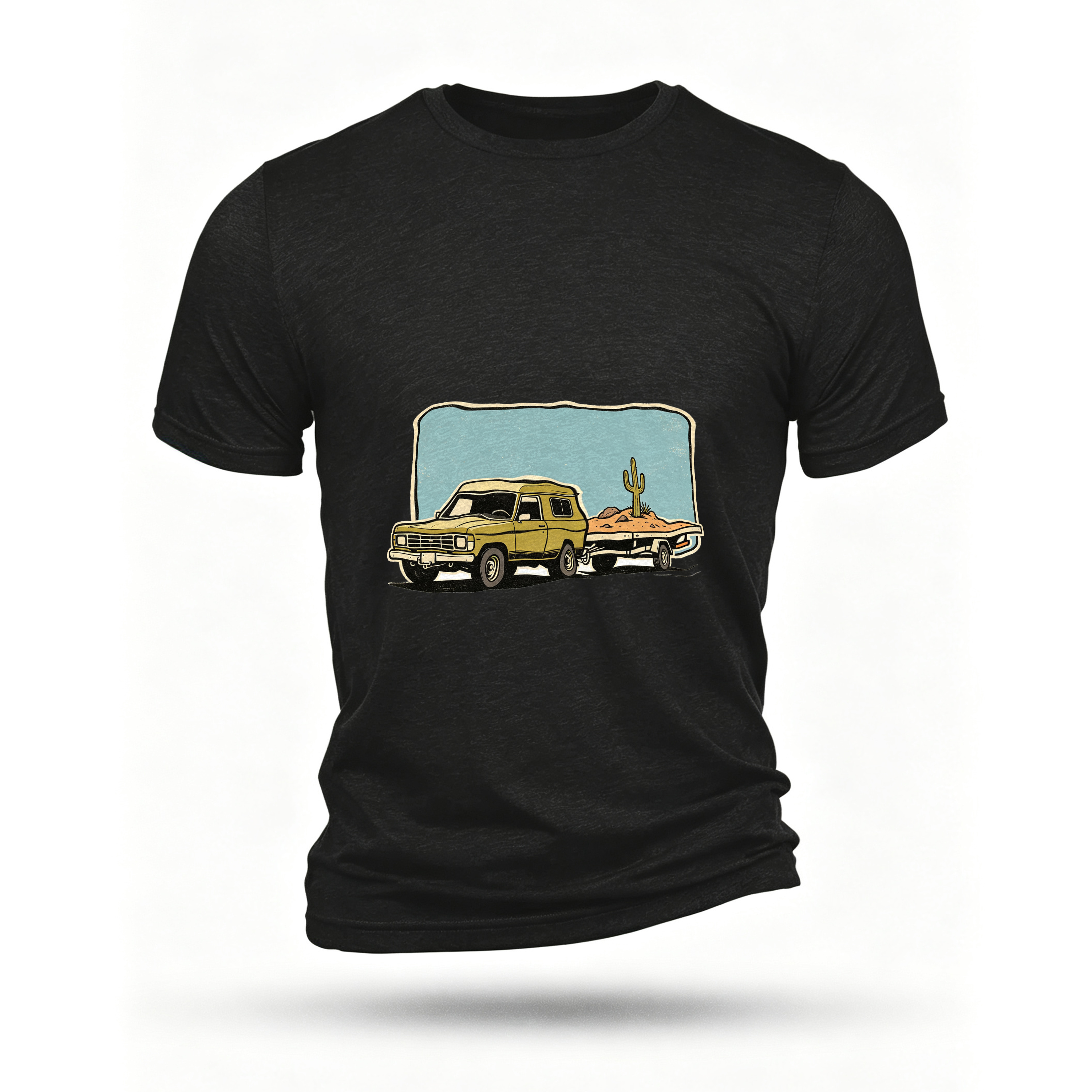 Black T-shirt, front print