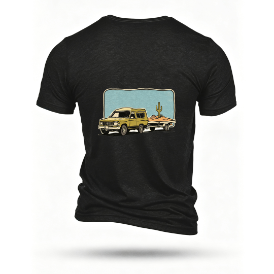 Black T-shirt, back print