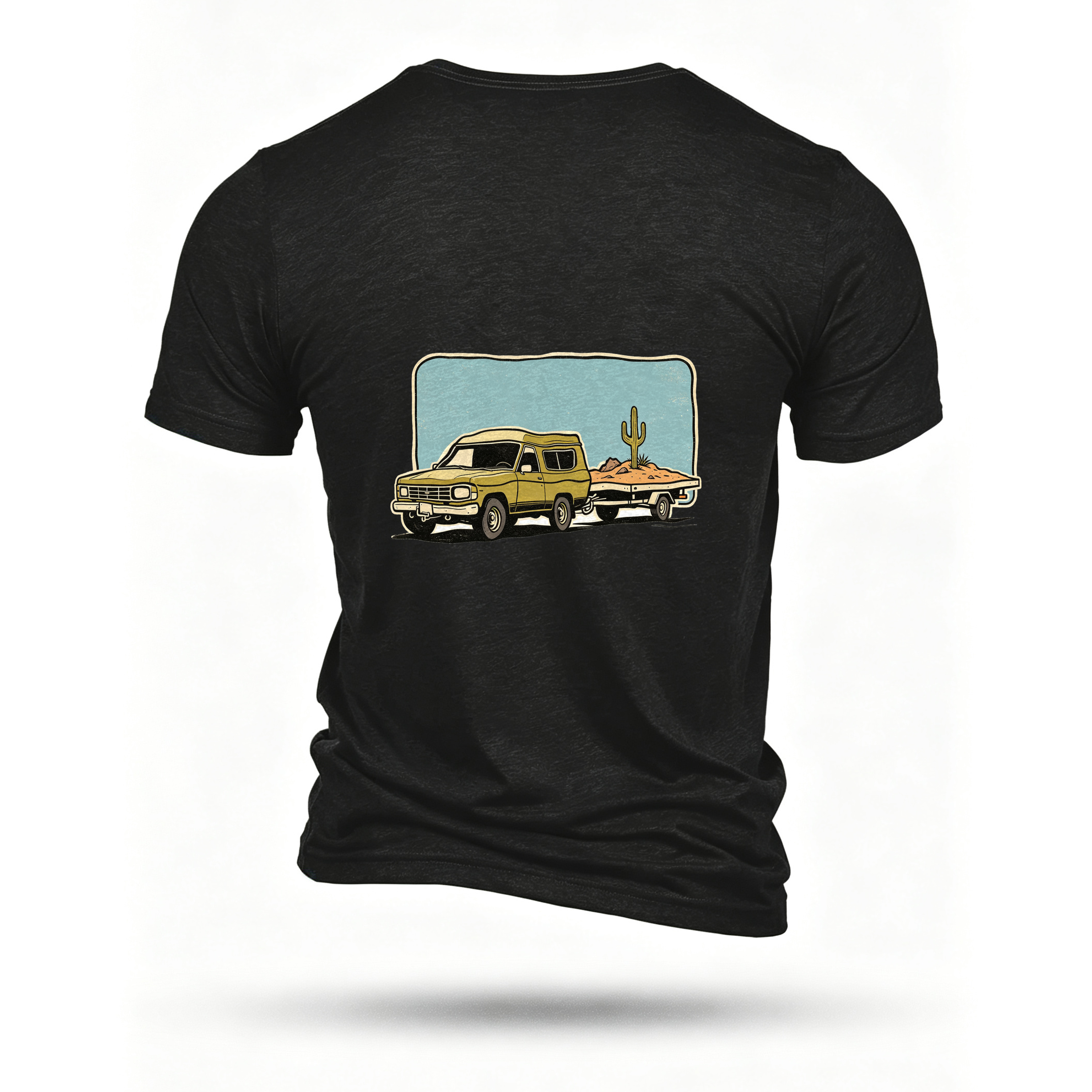 Black T-shirt, back print