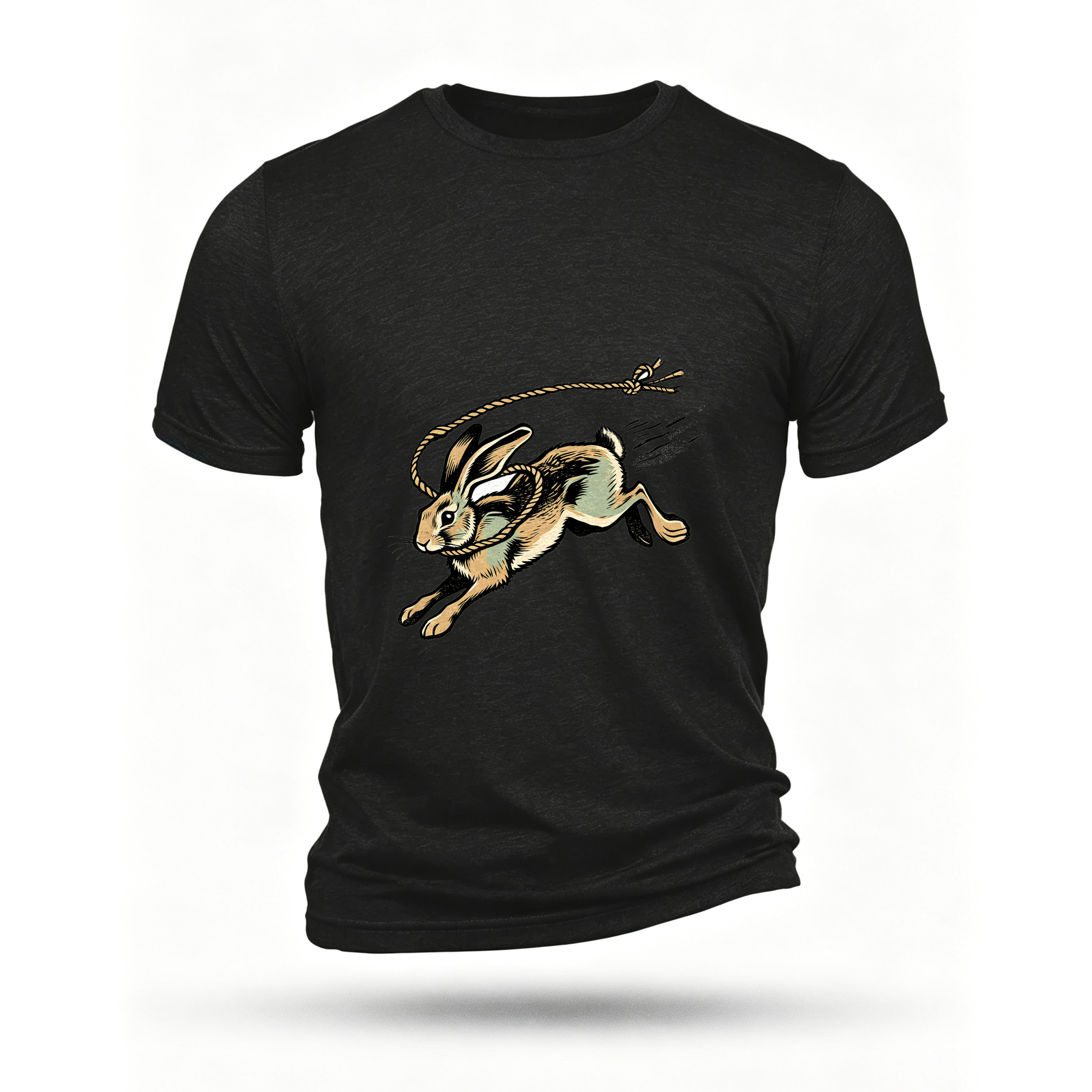 Black T-shirt, front print