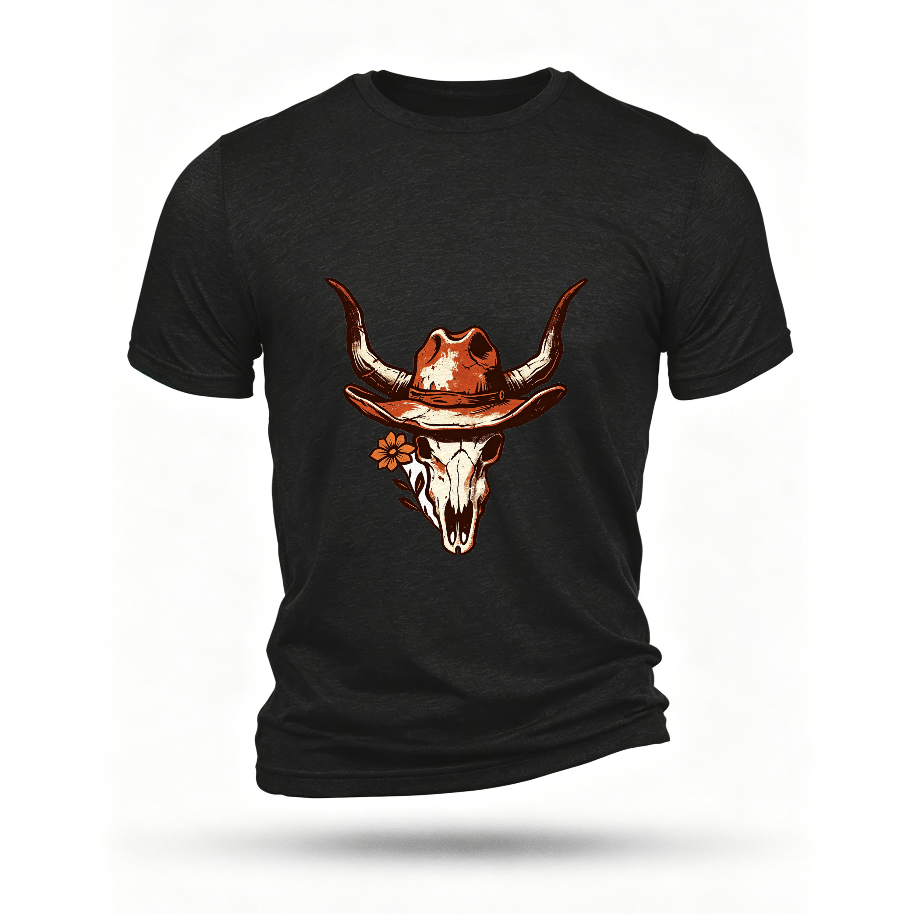 Black T-shirt, front print