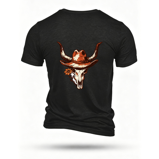 Black T-shirt, back print