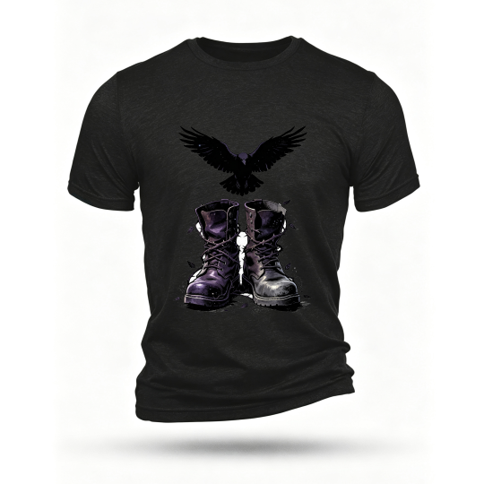 Black T-shirt, front print