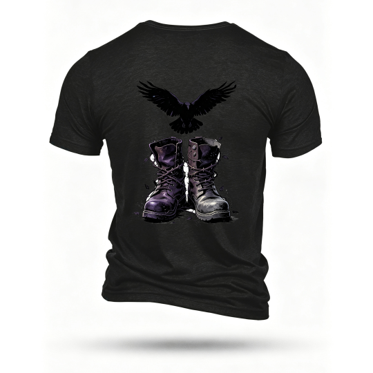 Black T-shirt, back print