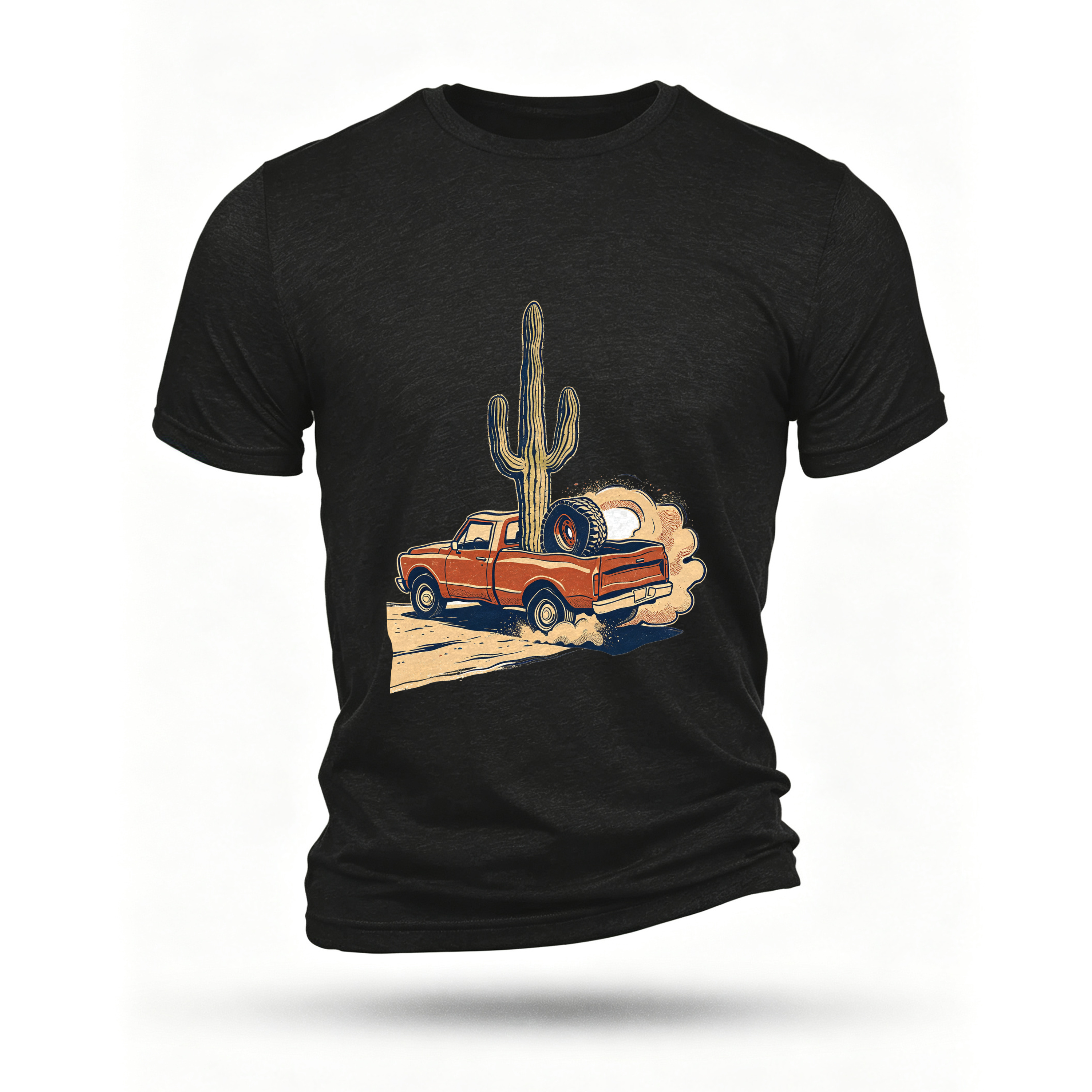 Black T-shirt, front print
