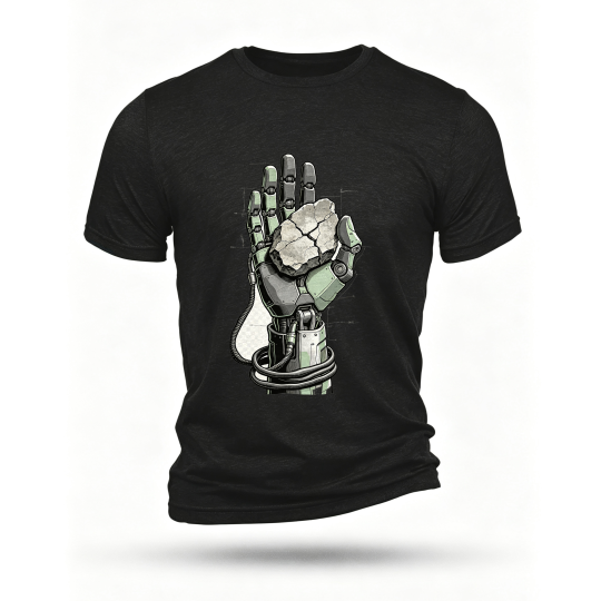 Black T-shirt, front print