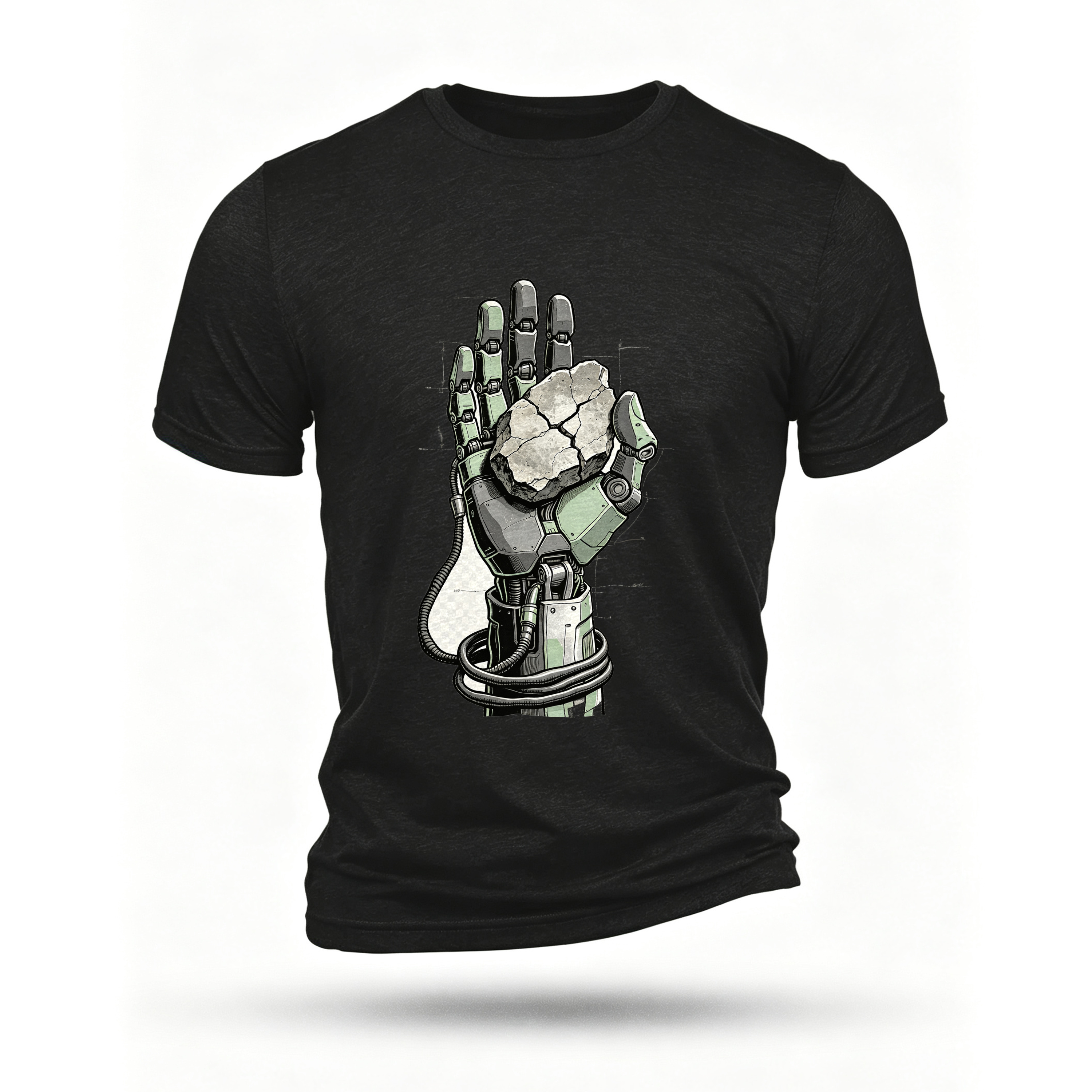 Black T-shirt, front print