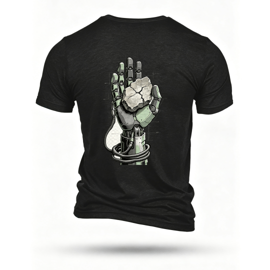 Black T-shirt, back print