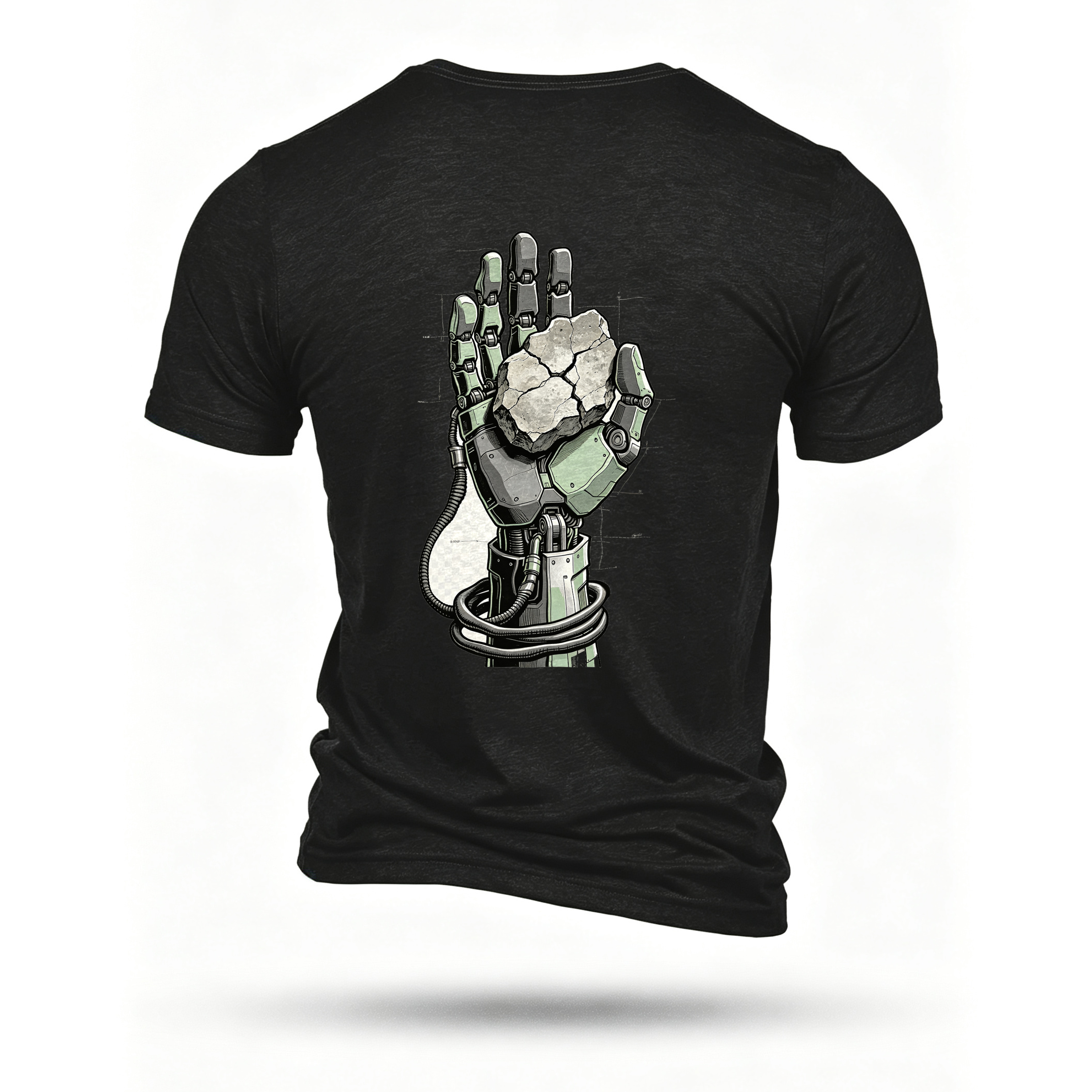Black T-shirt, back print