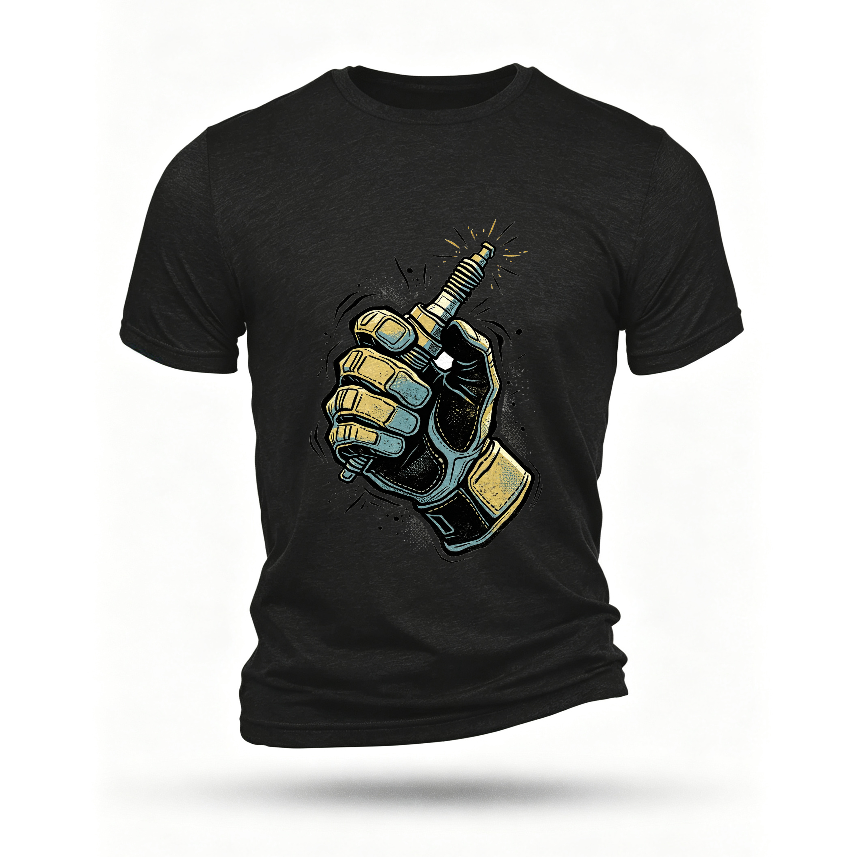 Black T-shirt, front print
