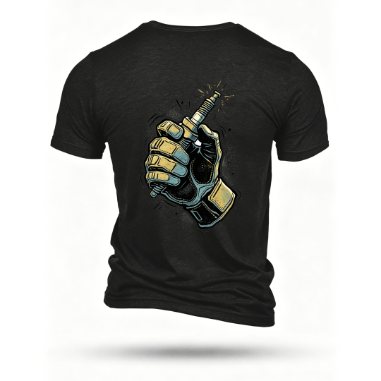 Black T-shirt, back print