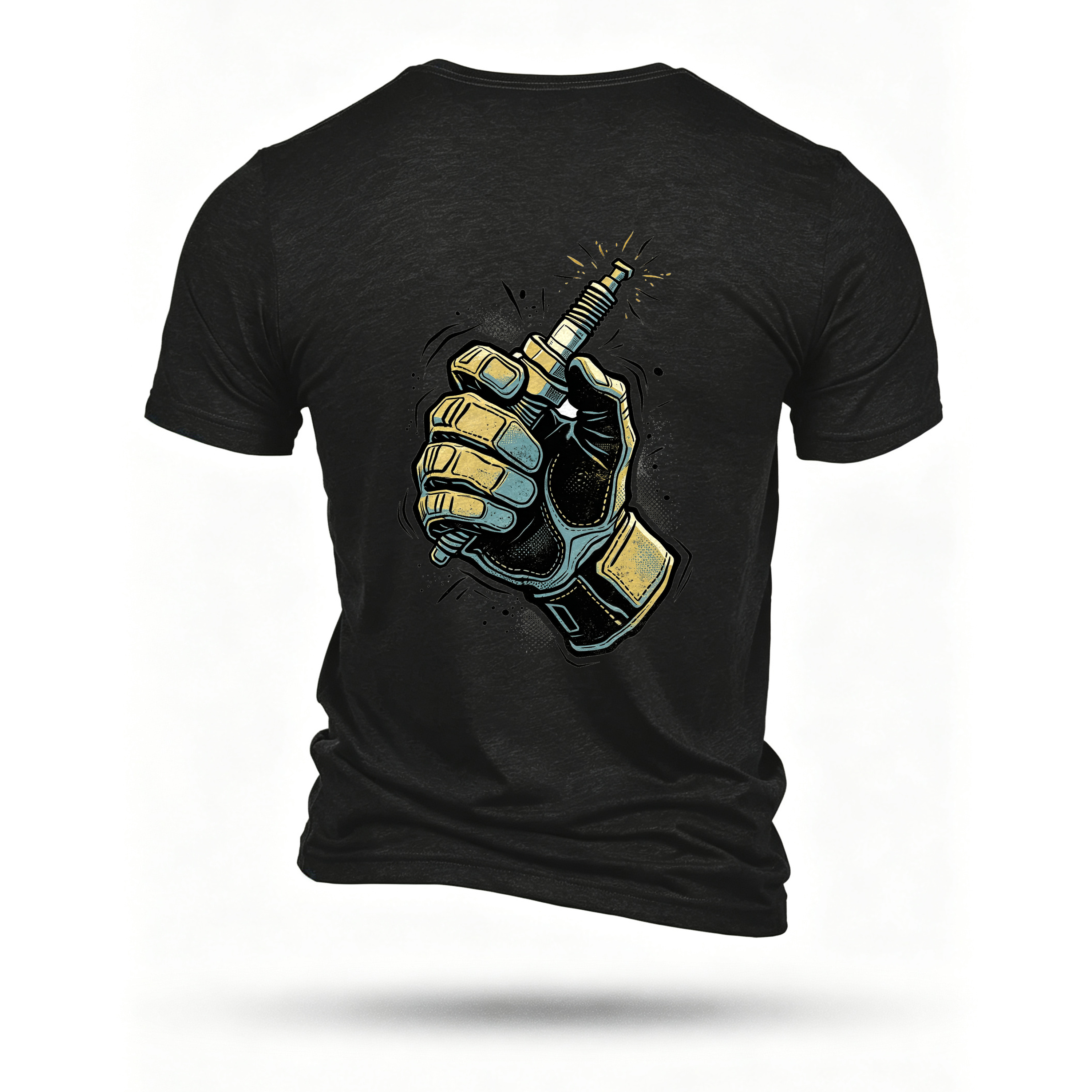 Black T-shirt, back print