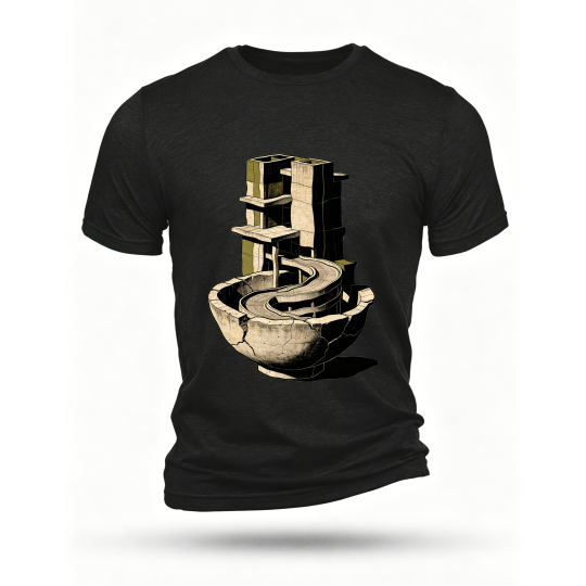 Black T-shirt, front print