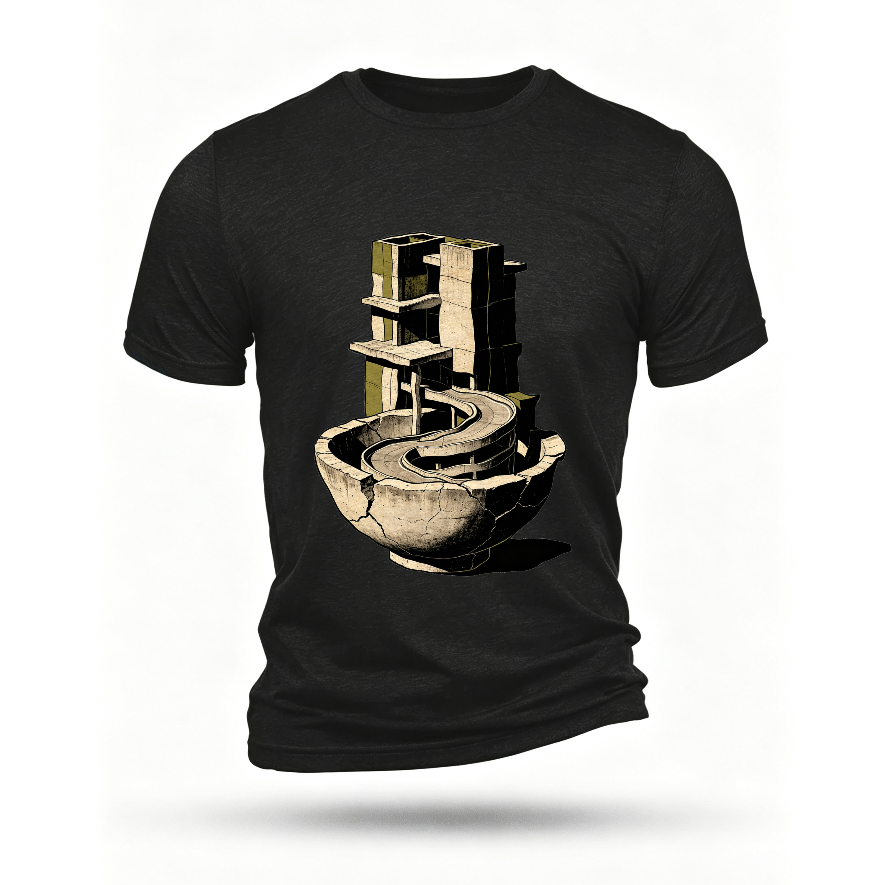 Black T-shirt, front print