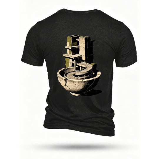 Black T-shirt, back print