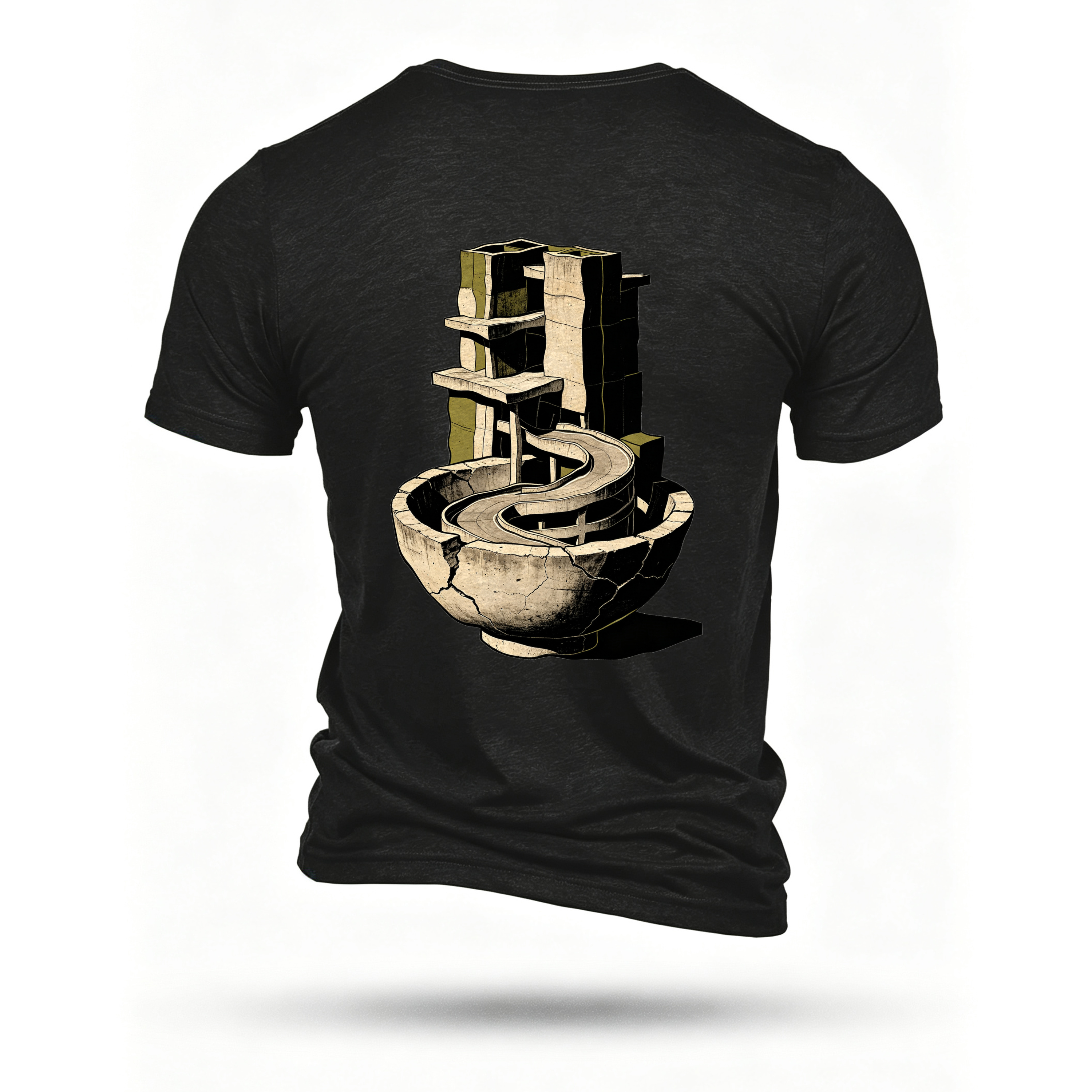 Black T-shirt, back print