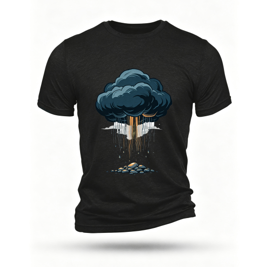 Black T-shirt, front print