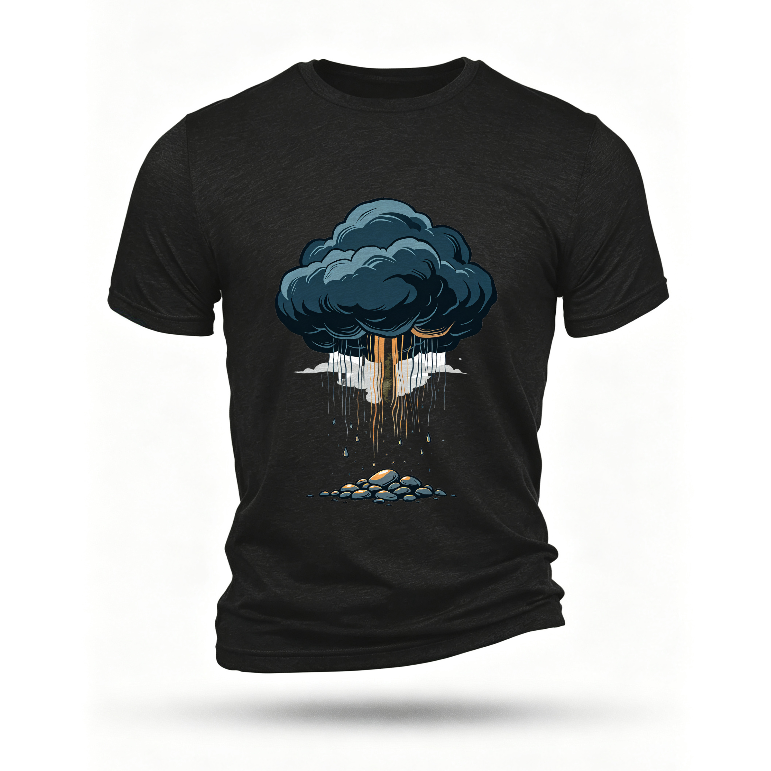 Black T-shirt, front print