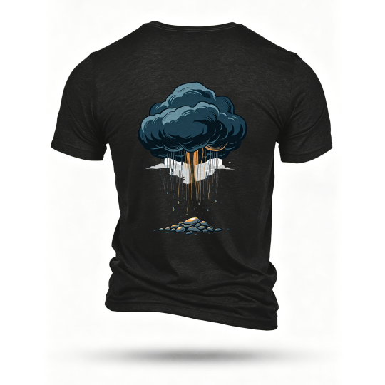 Black T-shirt, back print