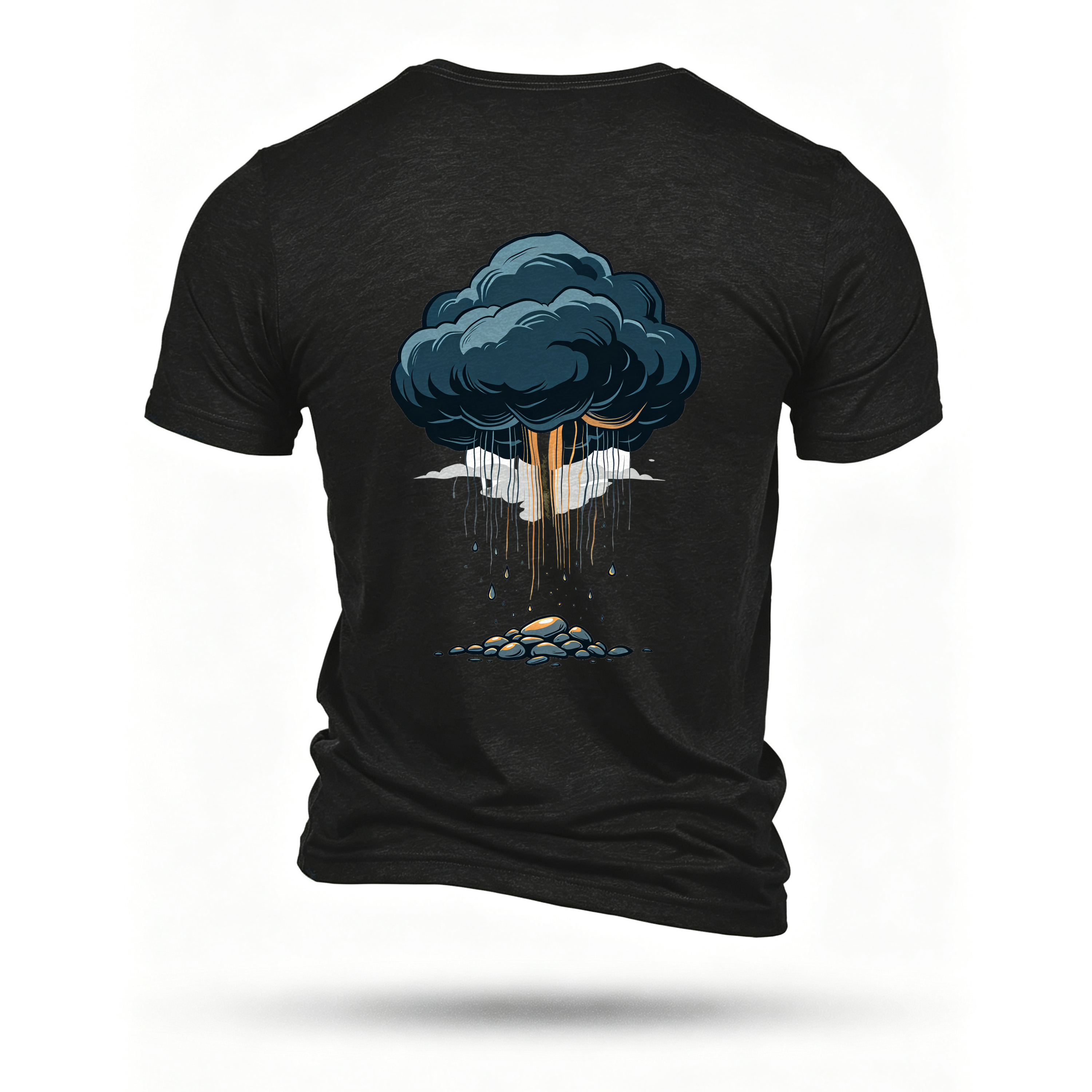 Black T-shirt, back print