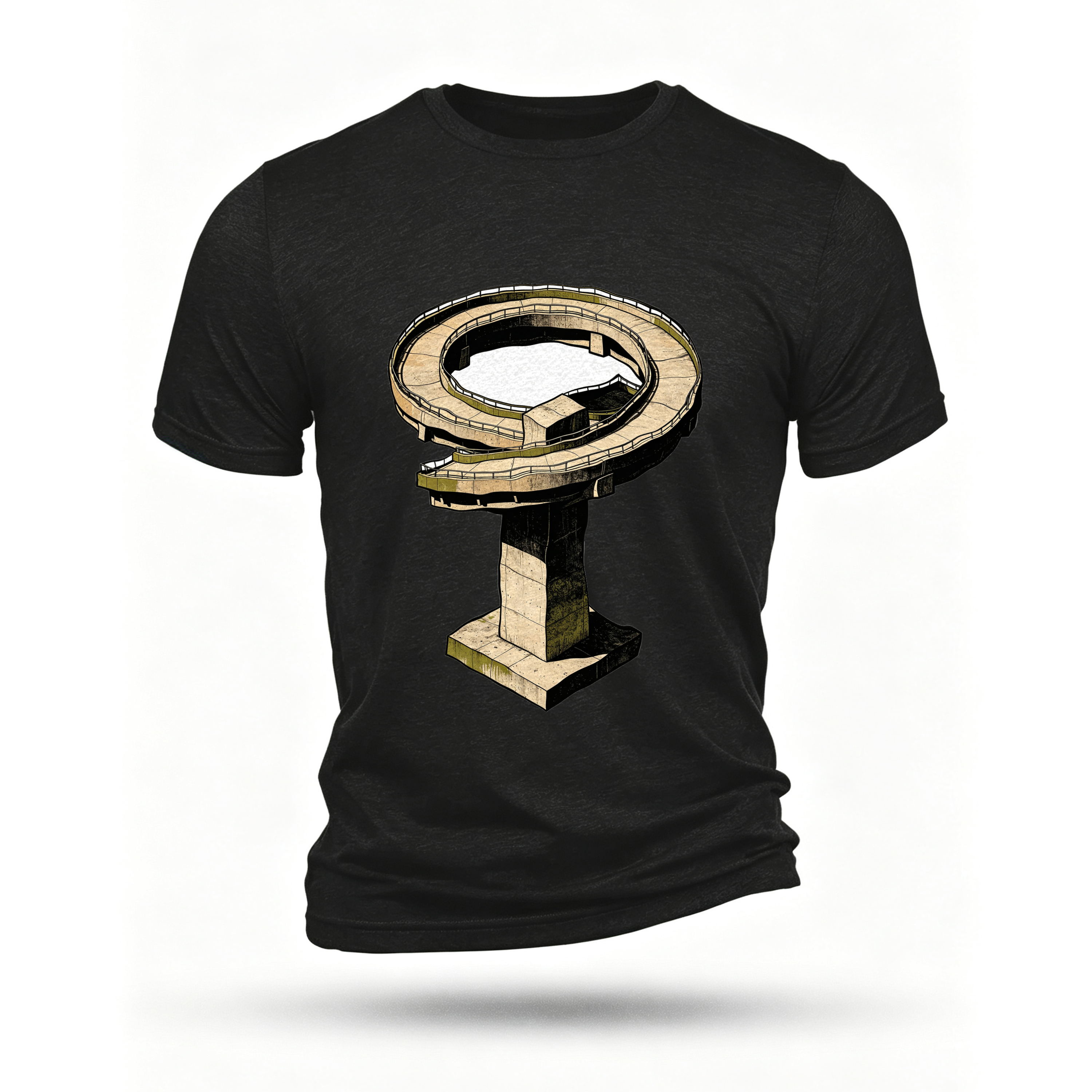 Black T-shirt, front print
