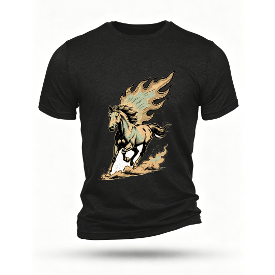 Black T-shirt, front print